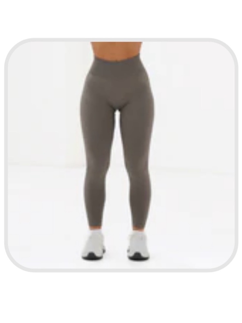 NWT Lazuli Label Scrunch Seamless Ribbed Contour Leggings Size Small Taupe